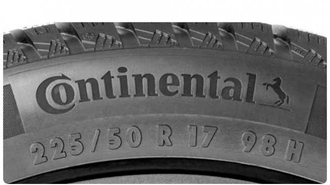 Kode ban mobil. (Continental Tire)