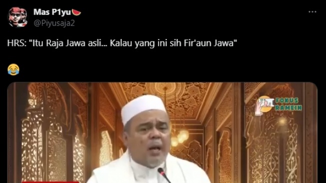 Viral potongan video ceramah Habib Rizieq Shihab sindir Firaun Jawa. (tangkapan layar/X)