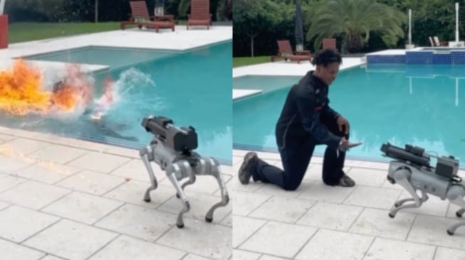 Youtuber Minta Robot Anjing Senilai Rp1,5 M Menggonggong, Malah Semburkan Api ke Arahnya