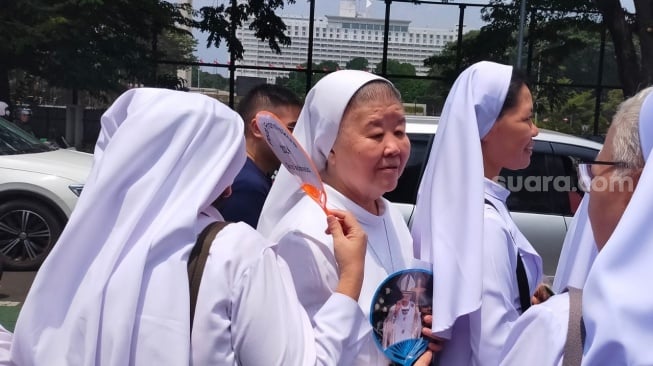 Para suster dari berbagai kongregasi dan ordo religius di Gereja Katedral Jakarta (4/9/2024) [Suara.com/CNR ukirsari]