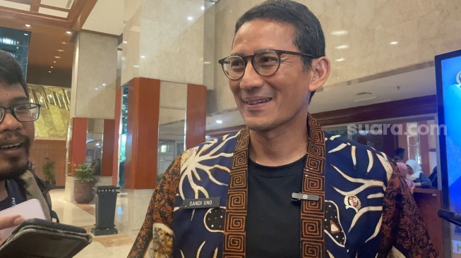 Menteri Pariwisata dan Ekonomi Kreatif (Menparekraf) Sandiaga Uno. (Suara.com/Bagaskara)