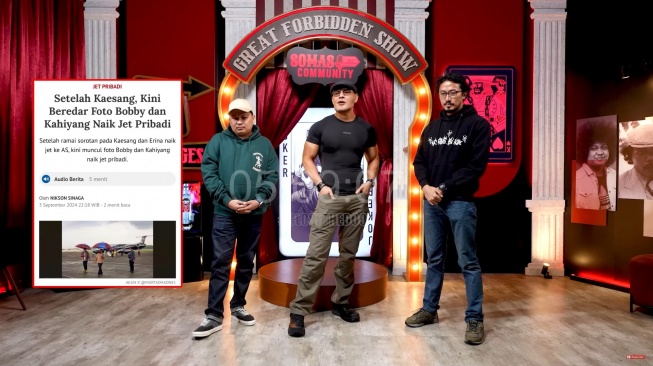 Deddy Corbuzier, Ate, dan Gilang Bhaskara di acara Somasi (YouTube/Deddy Corbuzier)