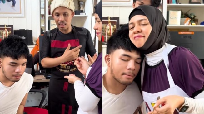 Momen Geni Faruk hibur Saaih Halilintar. [Instagram]