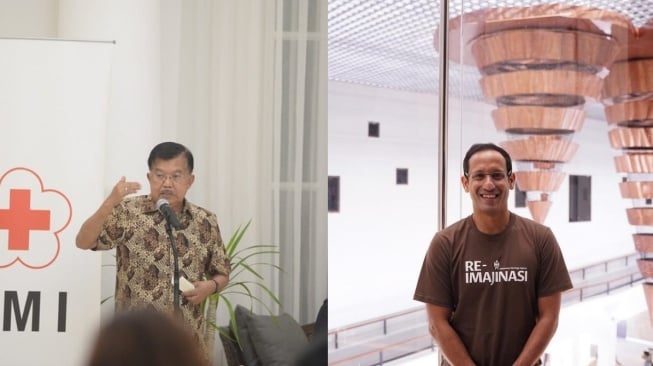 Kolase Jusuf Kalla dan Nadiem Makarim (Instagram)