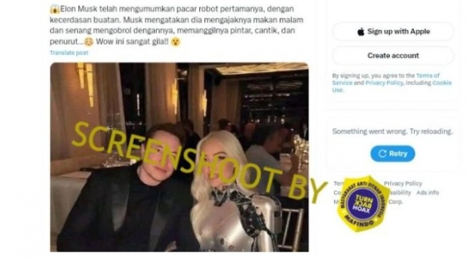 CEK FAKTA: Foto Elon Musk dengan Pacar Robotnya