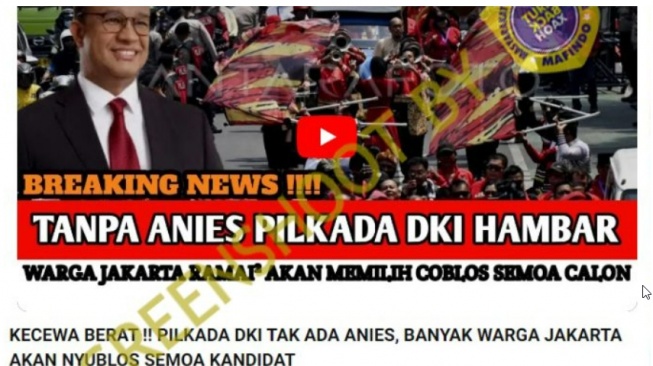 Cek Fakta: Tanpa Anies di Pilkada DKI, Warga Jakarta Akan Coblos Semua Kandidat
