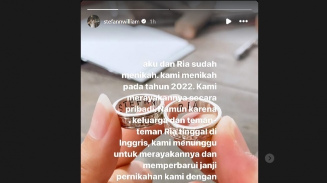 Stefan William dan Ria Andrews sudah menikah (Instagram)