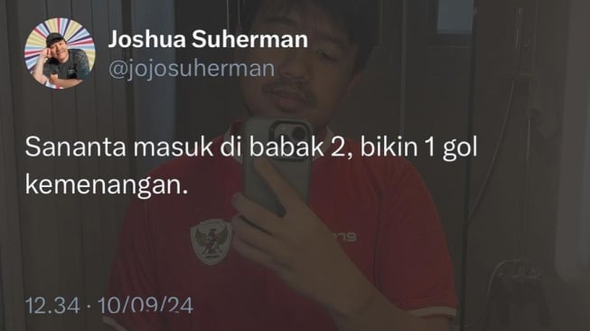 Joshua Suherman prediksi Indonesia menang melawan Australia (Instagram)