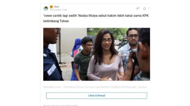 Akun Fufufafa melecehkan Nadia Mulya (X)