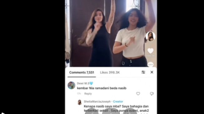 Unggahan Sheila Marcia. [TikTok]