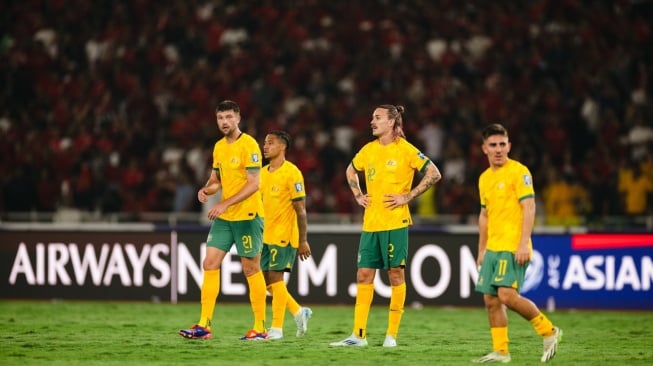 Australia dibikin frustasi timnas Indonesia. (X/@socceroos)