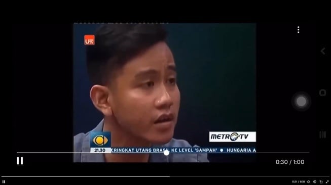 Potret lawas Gibran Rakabuming Raka di acara METRO TV (X/JhonSitorus_18)