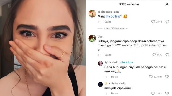 Balasan Syifa Hadju saat dituding belum move on dari Rizky Nazar (TikTok/syifahadjuuuuuuu)