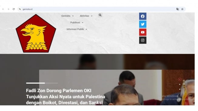 Situs web Gerindra. [gerindra.id]