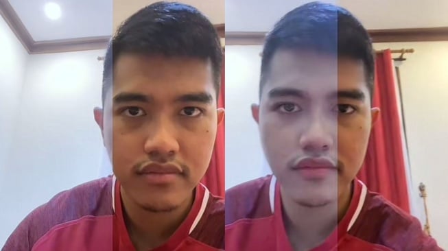 Potret Kaesang Pangarep mencoba filter di TikTok (TikTok/_kaesangp)