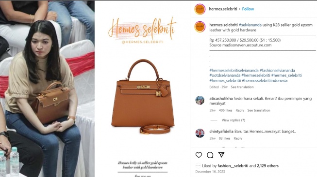 Tas Selvi Ananda seharga Toyota Alphard bekas (Instagram)