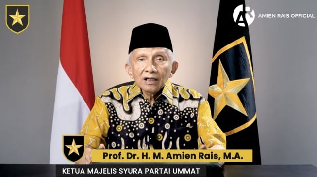 Ketua Majelis Syura Partai Ummat, Amien Rais. (Tangkapan layar/Youtube)