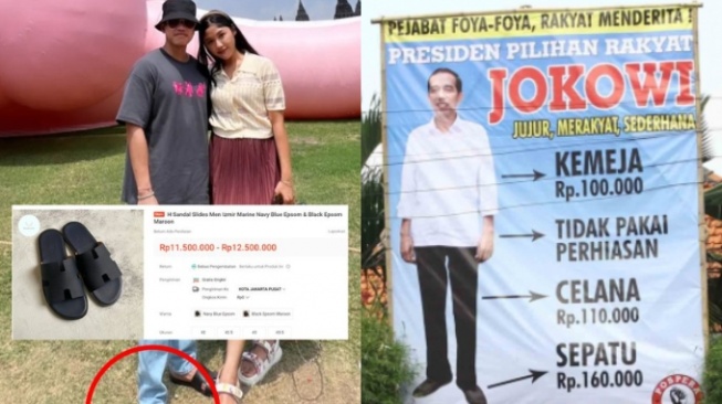 Kaesang dan Erina Pakai Outfit Puluhan Juta, Netizen Bandingkan dengan Baliho Pakaian Murah Jokowi