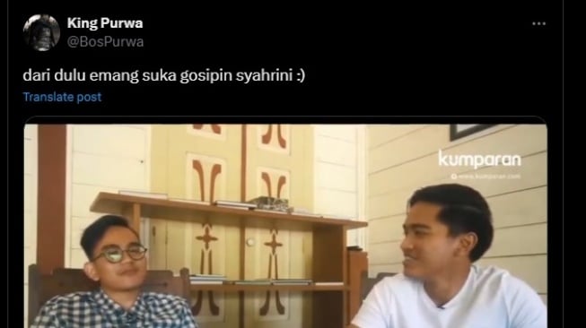 Gibran Rakabuming Raka dan Kaesang Pangarep di acara kumparan (X/BosPurwa)