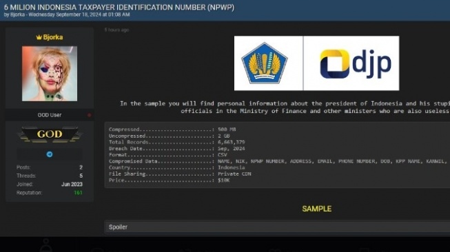 6 Juta Data NPWP Diduga Bocor, Kominfo Kena Sentil Publik: Sibuk Urus Fufufafa