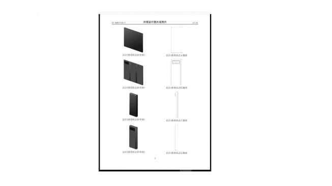 Desain HP lipat tiga Xiaomi. [Gizchina]