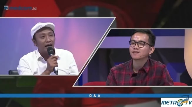 Komika Akbar Kobar dan Gibran Rakabuming Raka. (YouTube/METRO TV)