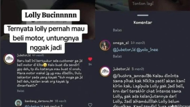 Lolly hampir belikan Vadel motor (Instagram)