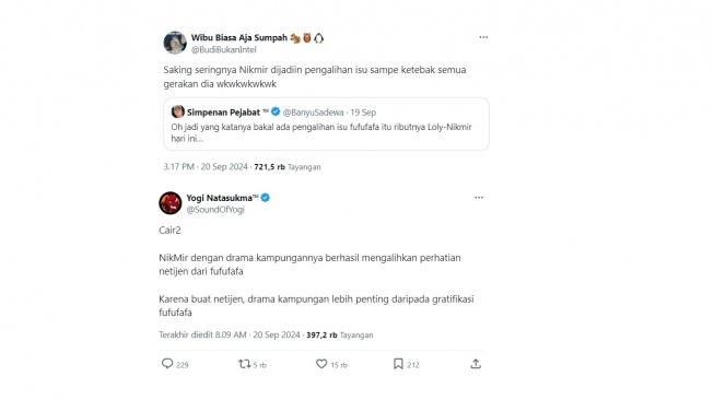 Cuitan tentang Nikita Mirzani. [X]