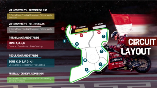 Layout Tiket MotoGP Mandalika (MyPertamina)