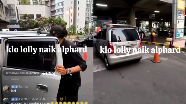 Vadel Badjideh dan keluarga naik Suzuki Karimun Wagon (TikTok)