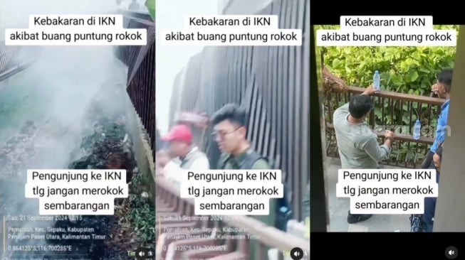 IKN Terbakar Akibat Ulah Pengunjung, Semak Belukar Hangus di Depan Bilah Garuda