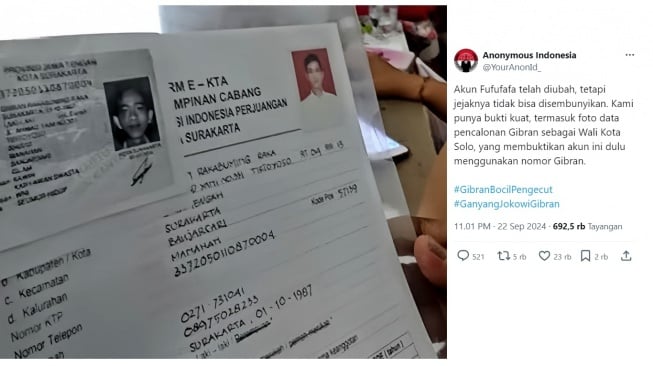 Berkas Pilkada Gibran Rakabuming. [X/YourAnonId_]