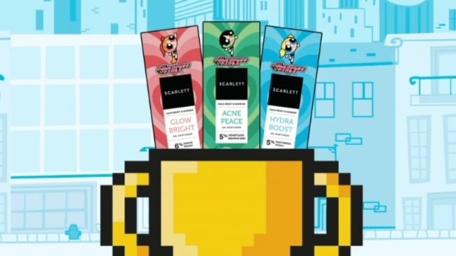 Terbaru! Moisturizer Gel Series Kolaborasi Scarlett dengan Powerpuff Girls