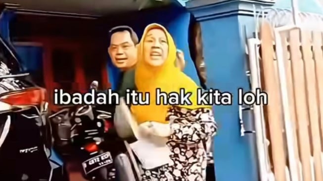 Sebuah video viral di media sosial memperlihatkan seorang wanita yang merupakan Aparatur Sipil Negara (ASN) Kota Bekasi diduga melarang tetangga untuk beribadah di rumahnya sendiri. [Tangkap layar X]