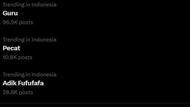 Guru dan Pecat trending di media sosial. (X)