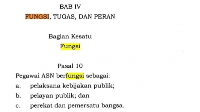 Fungsi ASN (Aparatur Sipil Negara) (X)