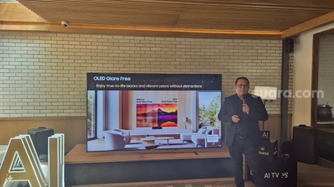 Samsung OLED TV  terbaru resmi diluncurkan, Jakarta, Rabu (25/9/2024). [Suara.com/Dythia Novianty]