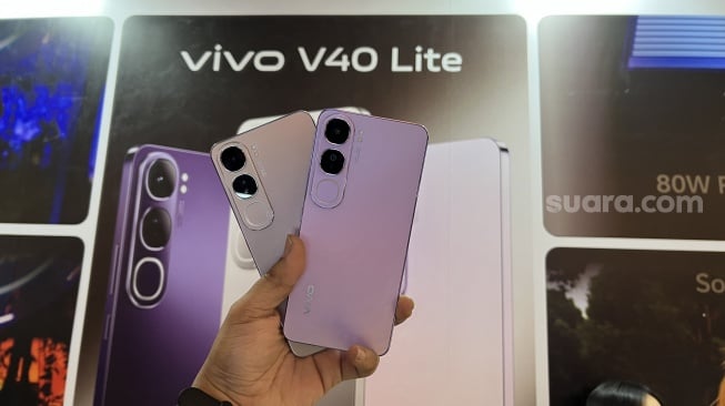 Vivo V40 Lite 4G dan Vivo V40 Lite 5G resmi meluncurkan ke Indonesia, Rabu (25/9/2024). [Suara.com/Dicky Prastya]