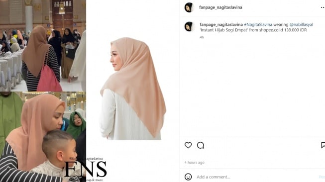 Hijab Nagita Slavina saat umrah (Instagram)