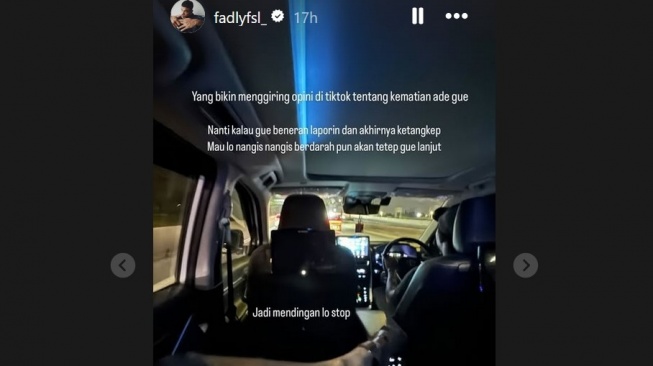 Fadly Faisal ancam lapor polisi buat orang yang telah menggirig opini kalau Fuji meninggal dunia. [Instagram]