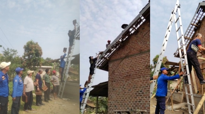 Puluhan Rumah Warga Desa Tanjung Harapan Merbau Mataram Rusak Diterjang Angin Puting Beliung