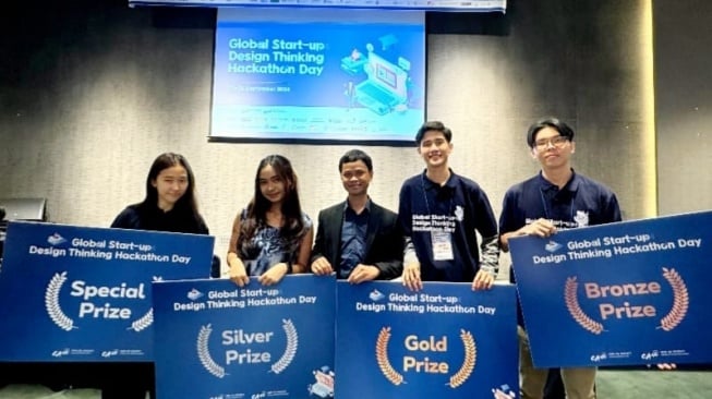 Empat Mahasiswa President University Berhasil Sapu Bersih Medali di Global Hackathon Startup Competition Korea