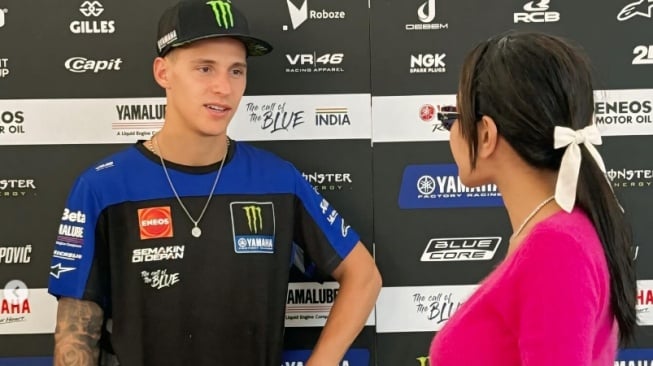 Nikita Mirzani bertemu Fabio Quartararo do Sirkuit Mandalika (Instagram)