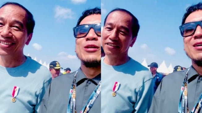 Desta bersama Jokowi di Mandalika. [Instagram/@desta80s]