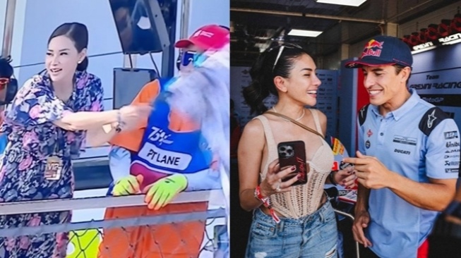 Maia Estianty dan Nikita Mirzani di MotoGP Mandalika 2024 [Instagram]