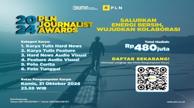 Pendaftaran PLN Journalist Award 2024 Tinggal Sebulan Lagi, Kirimkan Karya Jurnalistik Terbaikmu!