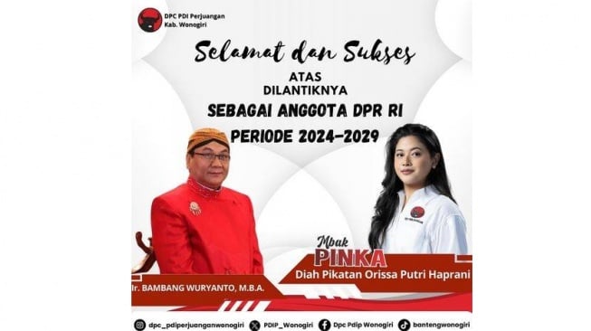 Pinka Haprani, anak Puan Maharani yang dilantik jadi anggota DPR RI 2024-2029 [Instagram/@dhaprani]