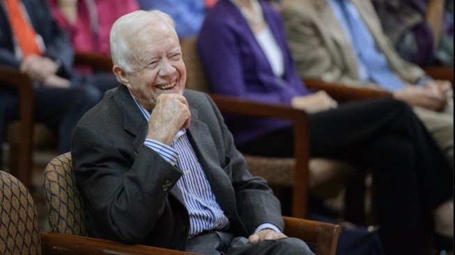 Mantan Presiden AS Jimmy Carter merayakan ulang tahun ke-100 pada 1 Oktober 2024. (Dok. Instagram)