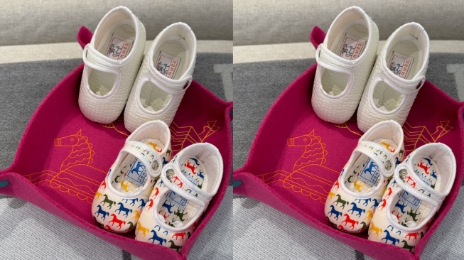 Harga sepatu anak Syahrini lebih mahal dari gaji anggota DPR RI. (Instagram/princessyahrini)