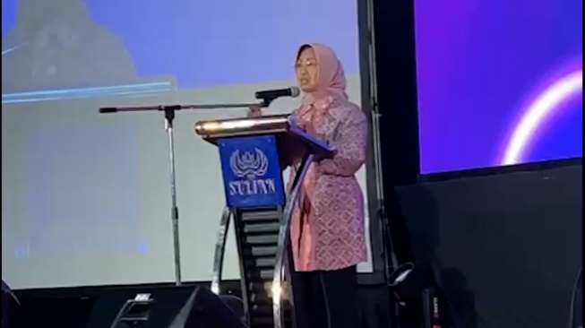 Ninik Rahayu, Ketua Dewan Pers Republik Indonesia di LMS 2024. (Suara.con/Raihan)